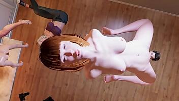 House party threesome in the living room goes crazy