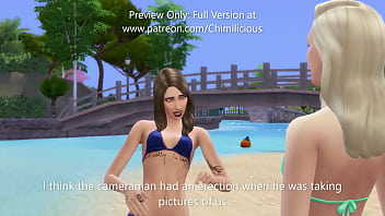 Cameraman gets frisky with two hot babes