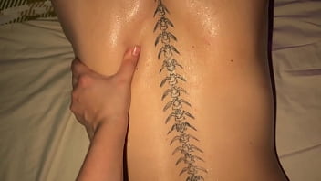 My stepsister gave me a massage that ended with rough sex