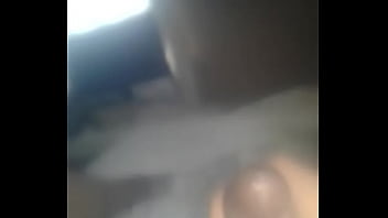 Black cock cumming and hits phone
