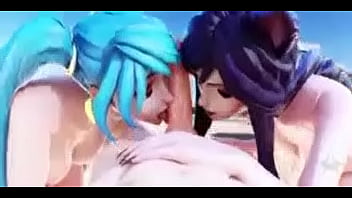 She sucks dick while getting dicked