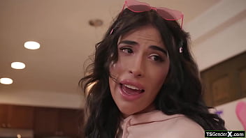 Busty latin shemale avery lust needs to learn how to fuck asian tgirl gf chanel chance offers her ass so she can bareback anal fuck her