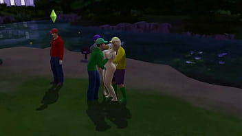 Mario has to watch his wife peach get fucked after losing game