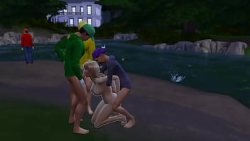 Mario has to watch his wife peach get fucked after losing game