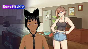 Benefitship having some fun with a roommate and having a voluptuous body and massive dick