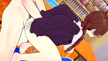 Chizuru gets horny at the library then has sex again in the bedroom rental girlfriend hentai