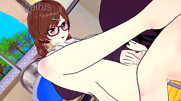 Chizuru gets horny at the library then has sex again in the bedroom rental girlfriend hentai