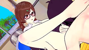 Chizuru gets horny at the library then has sex again in the bedroom rental girlfriend hentai