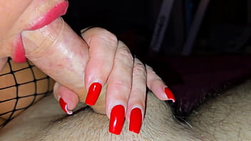 Mature woman in a plaid bodysuit and high heels loves to fuck