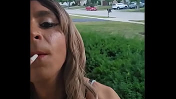 Am I A Good Sissy Slut Crossdressed Outside Sitting In Front Of My House Smoking A Cigarette At 6am After An All Nighter thumbnail