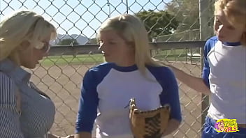 A Sultry Trio Consisting Of Two Athletic Baseball Men And A Seductive Blonde Lesbian thumbnail