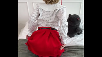 Sweet dessert upskirt kitty girl