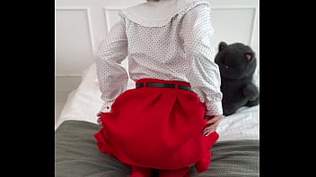 Sweet dessert upskirt kitty girl