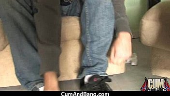 Ebony babe sucks group of white guys 25