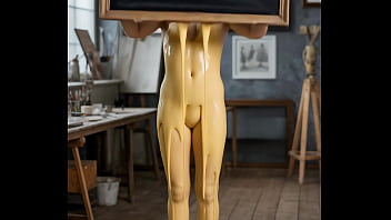 Nude woman covered by cheese