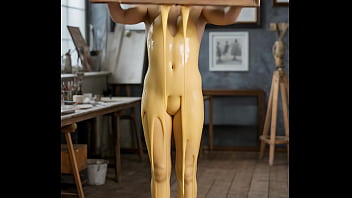 Nude woman covered by cheese