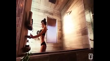 Italian actress dances in a short skirt and shows her panties