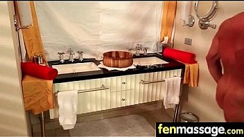 Sexy teen babe sucks and fucks at the massage table 17