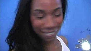 Gloryhole ebony girl booty shake and suck 14