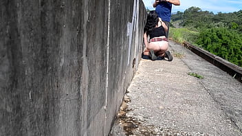 Hot chubby girl fucking in the street in front of people