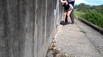 Hot chubby girl fucking in the street in front of people