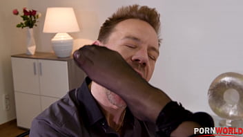 Handcuffed hungarian's hot footjob