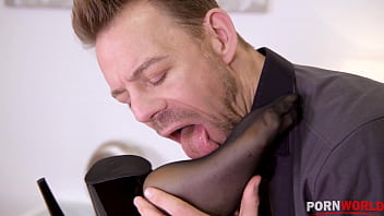 Handcuffed hungarian's hot footjob