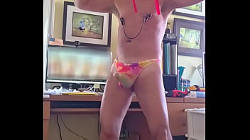 Pervy papifachero enjoying his sheer tropical thong boner bulge with his horny thong loving friend #bulge #bulgespy #bul