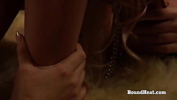 Curvy lesbian slave enjoys in masturbation and orgasms with mistress