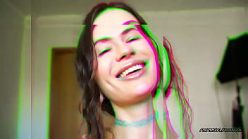 Sensual glossy minty kiss