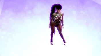 Flirtly stripper eve shows off her body in a tight suit after completing game