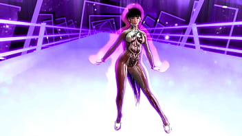 Flirtly stripper eve shows off her body in a tight suit after completing game