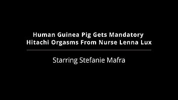 Human guinea pig gets mandatory hitachi orgasms from nurse lenna lux stefania mafra