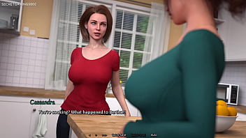 Summer heat by naughty fox games sneaky quiet sex with huge boobs stepsis while stepmom is in the other room