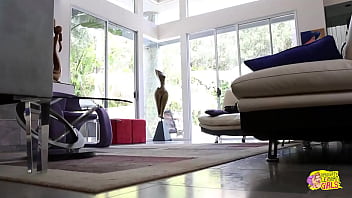 Hot milf fucks redhead hottie outside