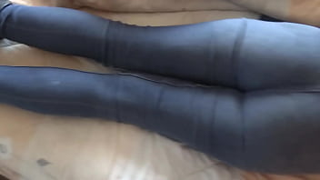 Look at stepmom's big ass and i cum on her used thongs she loves watching my handjobs
