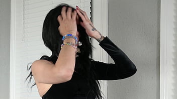 Jazmin models horrible skirt and awesome bodysuit