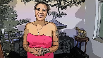 Pov em formato desenho com a empregada safada