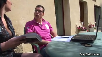 Natural Busty Brunette Amateur French Housewife Lucie Luke Caught Big Cock Guy Mathieu Jerking Off In The Garden Then He Pounds Her Trimmed Pussy thumbnail