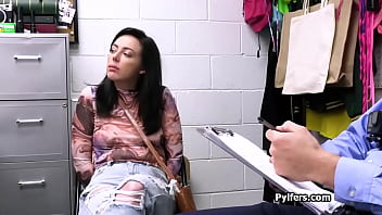 Eating out sexy thief on the office desk