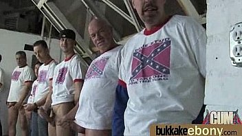 Ebony in a huge bukkake 6