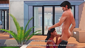 Hot threesome at the patio