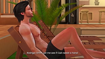 Hot threesome at the patio