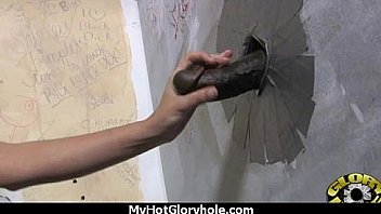 Ebony slut swallows cum sucking cardboard box gloryhole dick 4