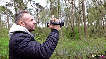 German curvy mature wife with big natural tits kathy deep talk to casting fuck at bus at real street casting