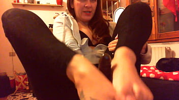 Sweaty feet after a yoga class