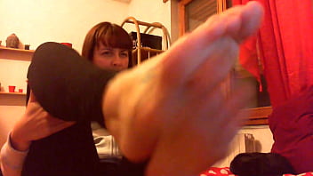 Sweaty feet after a yoga class