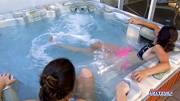 Horny brunette coeds jamie litton and vicky lick and rub their wet pussies