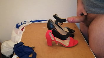 Shoes Cum My Wife's Shoe Cumming And Pantie Playing thumbnail