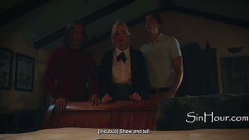 Petite virgin gets both of her holes stuffed by 2 trembling stepbrothers